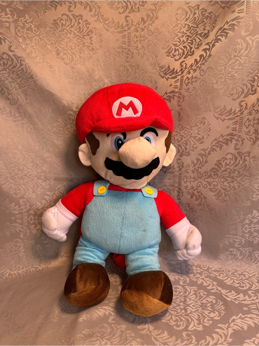 Super Mario Plush Backpack Stuffed Animal Toy Zipper Closure 18" Nintendo